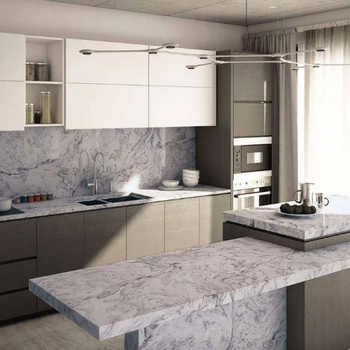 PentalQuartz Countertop, Backsplash, Island (White Fusion)