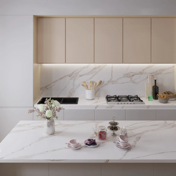 PentalQuartz Countertop, Backsplash, Island (Vivalioro)