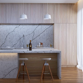 PentalQuartz Countertop, Backsplash, Island (Sable)