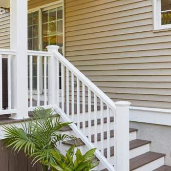 Classic Composite Series, Premier (White) Decking Landmark Collection (American Walnut)