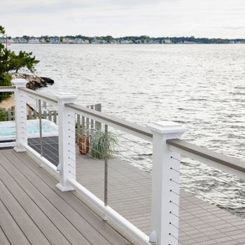 Advanced PVC Vintage Collection (Coastline) Railing Classic Composite Series, Drink Rail, Horizontal Cable (White)