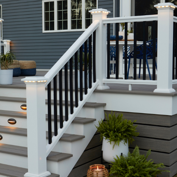 Advanced PVC Vintage Collection (Coastline) Railing Classic Composite Series, Premier, Post Cap Lights (White)