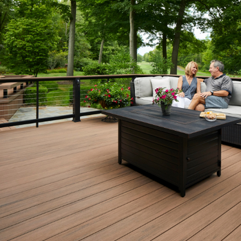 Advanced PVC Vintage Collection (English Walnut) Railing Classic Compositie Series, Drink Rail (Black)