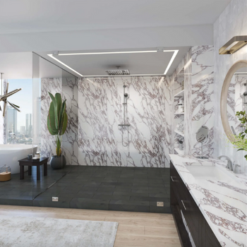 PentalQuartz Shower, Vanity, Wall (Marmo Viola)