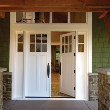 Simpson 6806 Craftsman Two Panel Six Light, Clear Glass, Ovolo Sticking Profile (White)