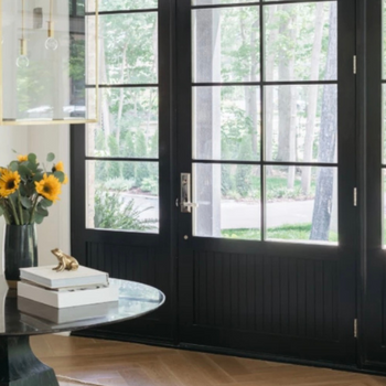 Simpson 37508 Thermal Sash (SDL) Custom Layout with Shaker Sticking and V-Grooves, 37804 Sidelights (Black)
