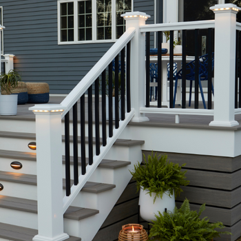 Classic Composite Series, Premier, Aluminum Baluster, Post Cap Lights (White) Decking Vintage Collection (Coastline)